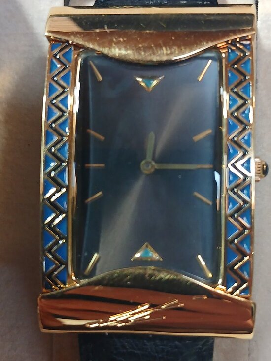 Sevenarts Ltd Erte\' Art Deco Collectible Watch Leather band and case never worn main image 6